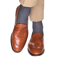 Dapper Classics - Classic Navy and Sky Blue Grenadine - Cotton - Over The Calf