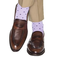 Dapper Classics - Lavender with Purple Dot - Cotton - Over The Calf