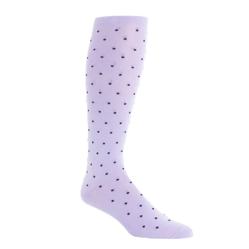 Dapper Classics - Lavender with Purple Dot - Cotton - Over The Calf