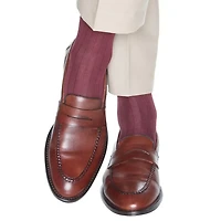 Dapper Classics - Merlot Solid Ribbed - Cotton - Over The Calf