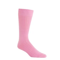 Dapper Classics - Pink Solid Ribbed - Cotton - Over The Calf