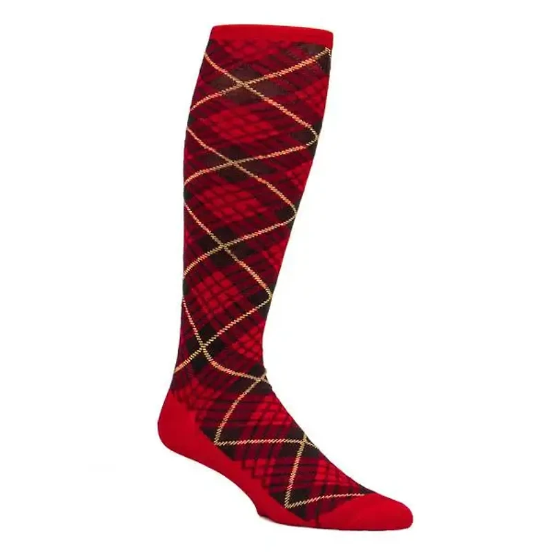 Dapper Classics - Red with Black and Yellow Tartan - Cotton - Over The Calf