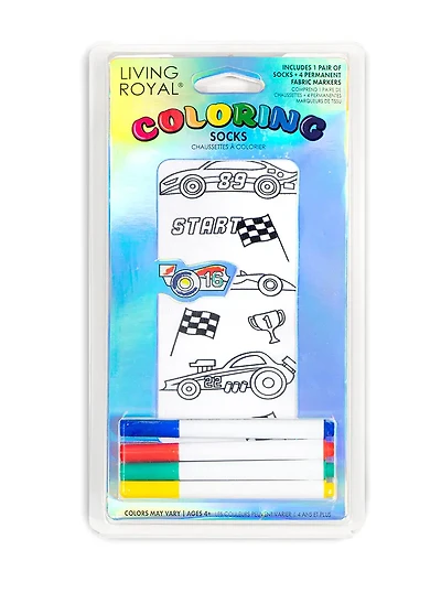 Living Royal - Coloring  Socks - Racecar - Crew