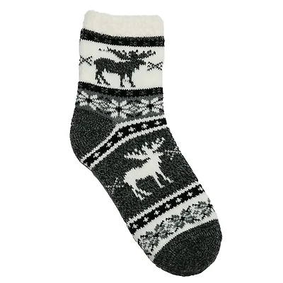 TOP IT OFF - Wintry Holiday Sock - Moose