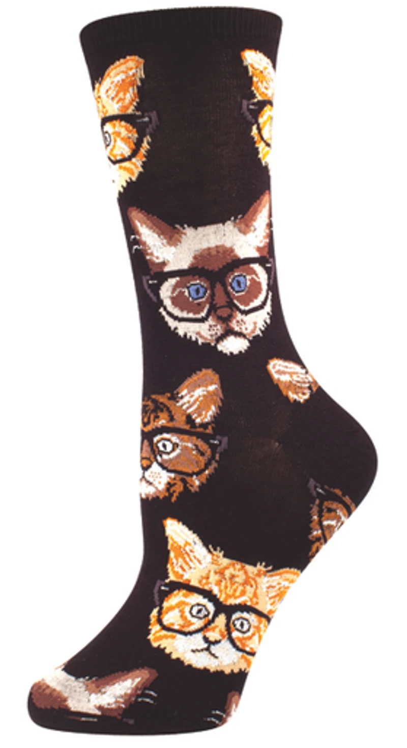 Socksmith - Kittenster - Black/Brown - Crew - Women's