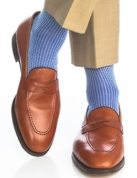 Dapper Classics - Sky Blue and Clematis Blue Grenadine - Cotton - Over The Calf