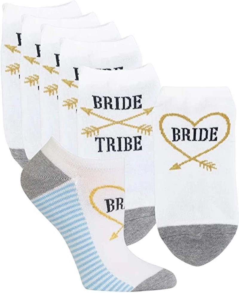 Hot Sox - Bride Tribe 6-Pack - White - Crew - Women's