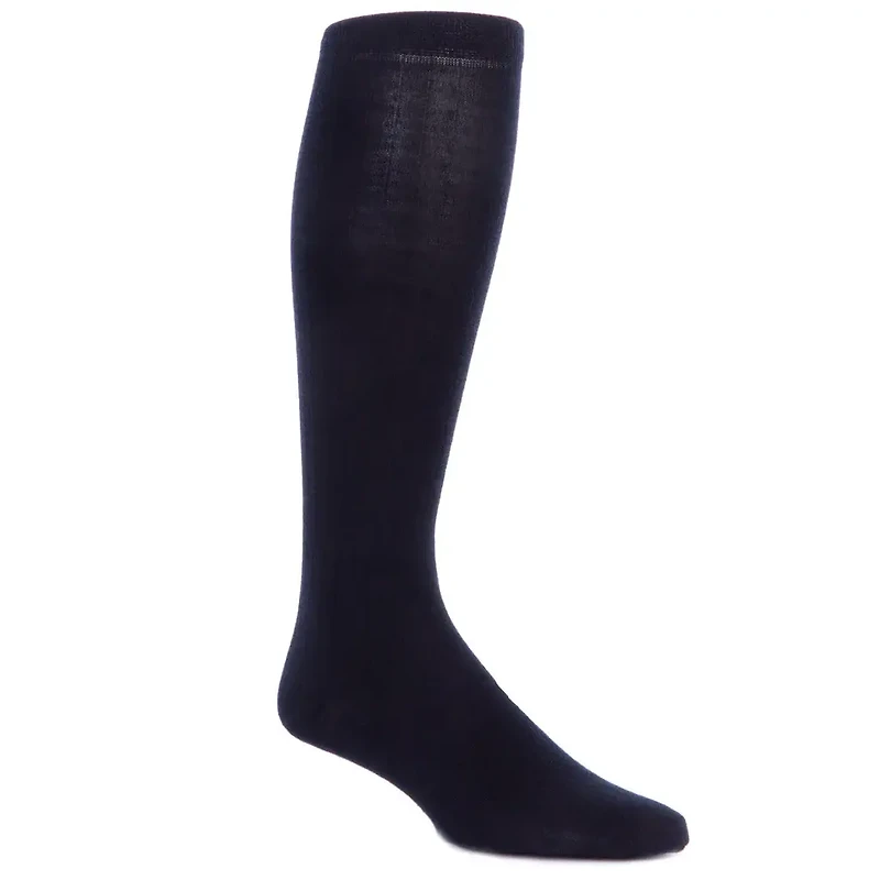 Dapper Classics - Black Solid Ribbed - Cotton - Over The Calf