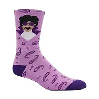 Moxy Socks - Purple Paisley Pop Crew - OSFM