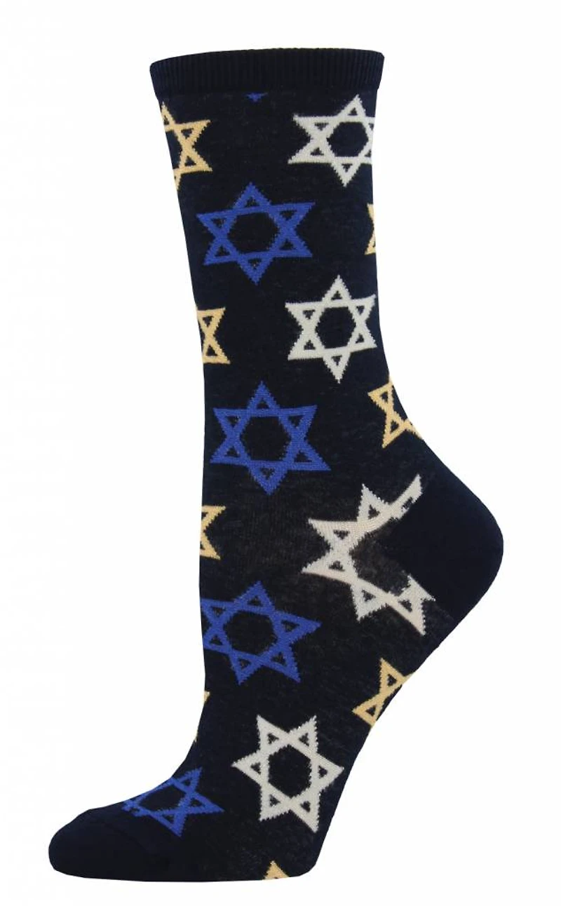 Socksmith - Star Of David - Blue - Crew - Women's