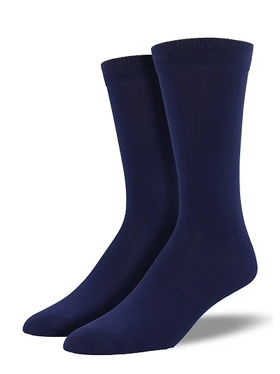 Socksmith - Bamboo - Solid - Navy - Crew - Men's
