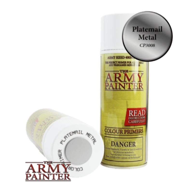 Army Painter (AP) Colour Primer (Spray can) - Platemail Metal