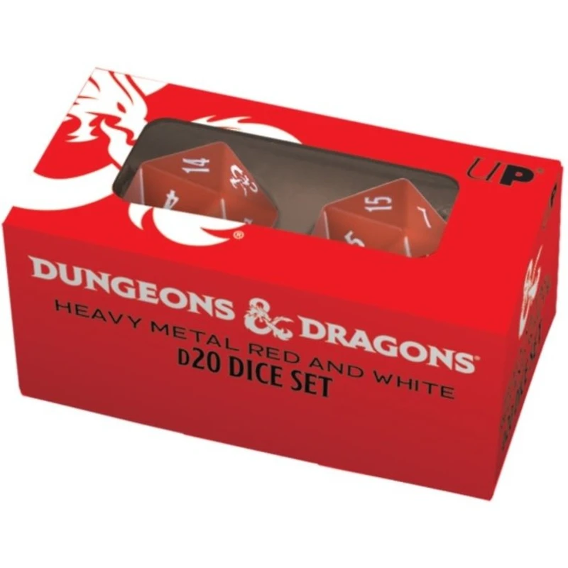 Ultra Pro (UP) Heavy Metal DnD 2 D20 - Red/White*