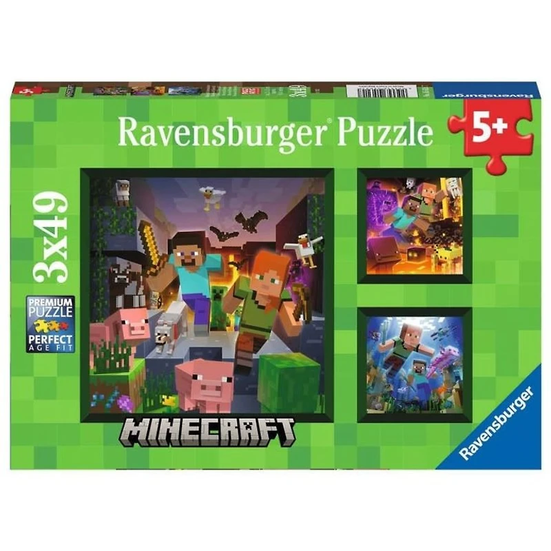 Ravensburger Biomes de Minecraft - 3x49 pièces