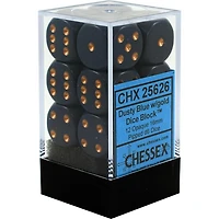 12 dés 6 16mm opaques bleu foncé avec points cuivrés