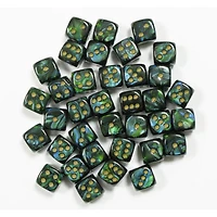 36 dés 6 12mm Scarab Ja avec points dorés