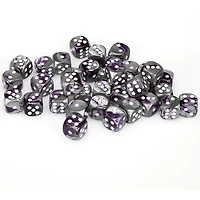 36 dés 6 12mm Gemini violet/acier avec points blancs