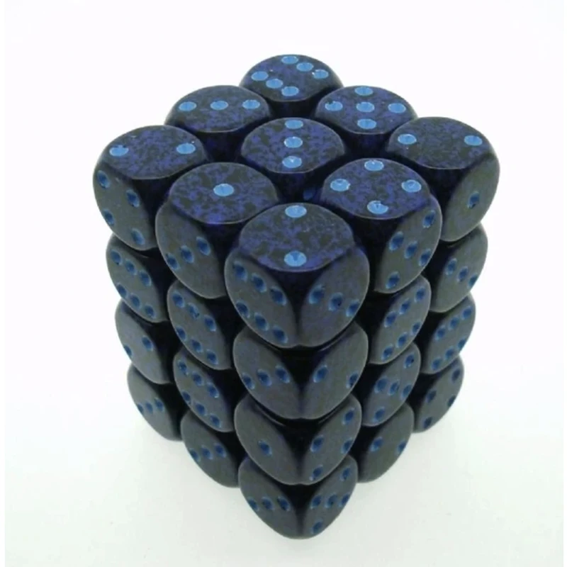 36 dés 6 12mm picotés ''Cobalt''