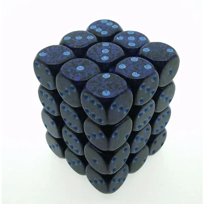 36 dés 6 12mm picotés ''Cobalt''