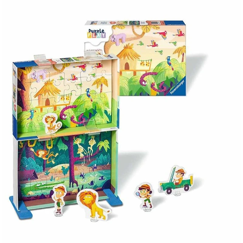Ravensburger Exploration de la jungle - Puzzle and Play - 2x24 pièces