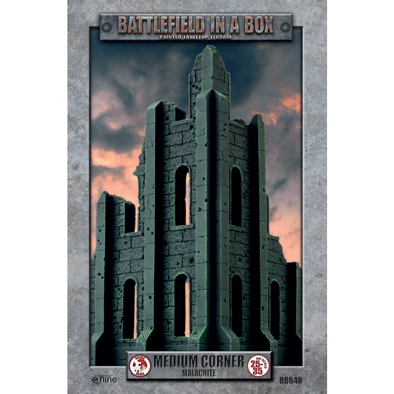Battlefield in a Box - Malachite - Medium Corner Ruin