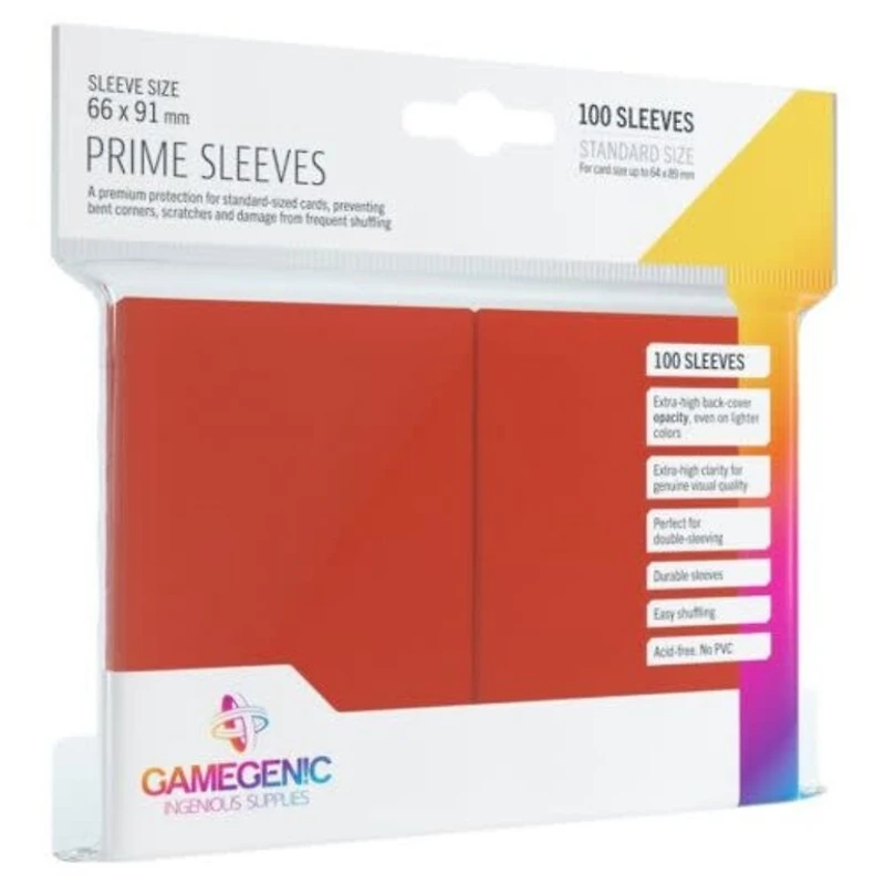 Gamegenic (Gamegenic) Prime Sleeves: Red - 100 Unités - 66mm x 91m