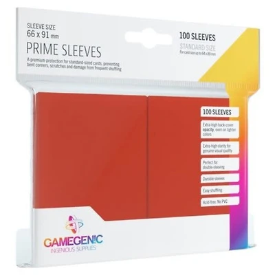 Gamegenic (Gamegenic) Prime Sleeves: Red - 100 Unités - 66mm x 91m