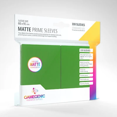 Gamegenic (Gamegenic) Matte Prime Sleeves: Green - 100 Unités - 66mm x 91m
