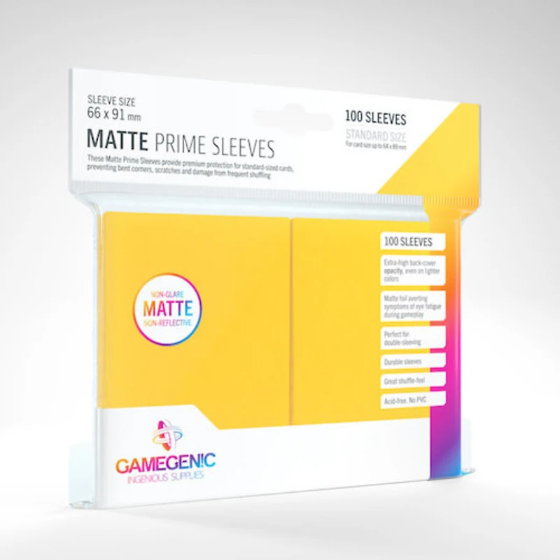 Gamegenic (Gamegenic) Matte Prime Sleeves: Yellow - 100 Unités - 66mm x 91mm