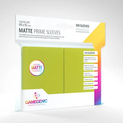 Gamegenic (Gamegenic) Matte Prime Sleeves: Lime - 100 Unités - 66mm x 91m