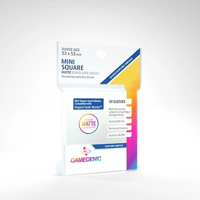 Gamegenic (Gamegenic) Matte Mini Square-Sized Sleeves - 50 Unités - 53mm x 53mm