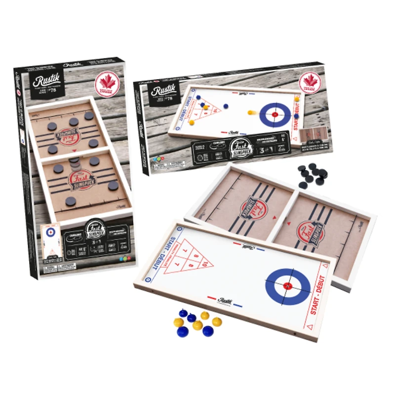 Jeu Fast sling puck / Curling / Shuffleboard (Multilingual)
