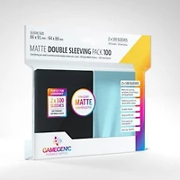 Gamegenic (Gamegenic) Matte Value Double Sleeving Pack Standard : Clear/Black - 2x100 Unités - 66mm x 91mm