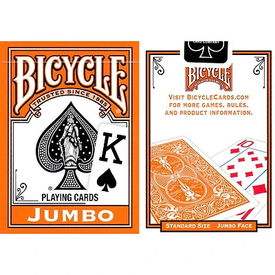Playing Cards - Bicycle - Jumbo Orange