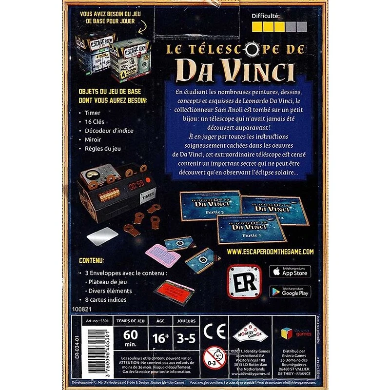 Escape room - Le télescope de Da Vinci (Francais)