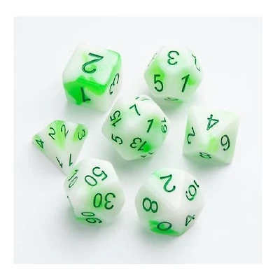 (Gamegenic) Glow Series RPG Set - 7 Piece Set - Toxic Stones