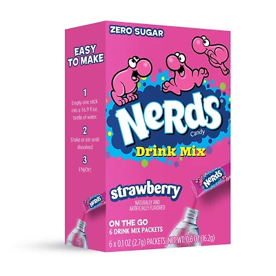 Nerds Drink - Mix on the Go - Zero Sugar - Strawberry - 6 packets