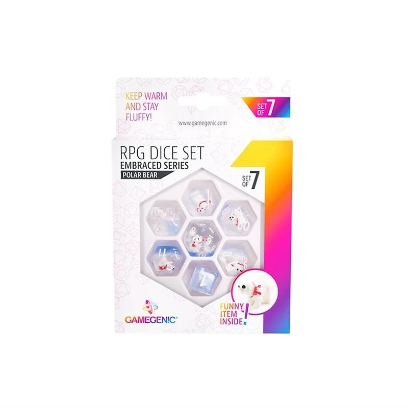 (Gamegenic) Embraced Series RPG Set - 7 Piece Set - Polar Bear