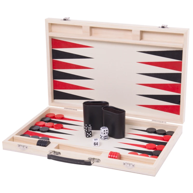 Backgammon - Valise en bois (Multilingue)