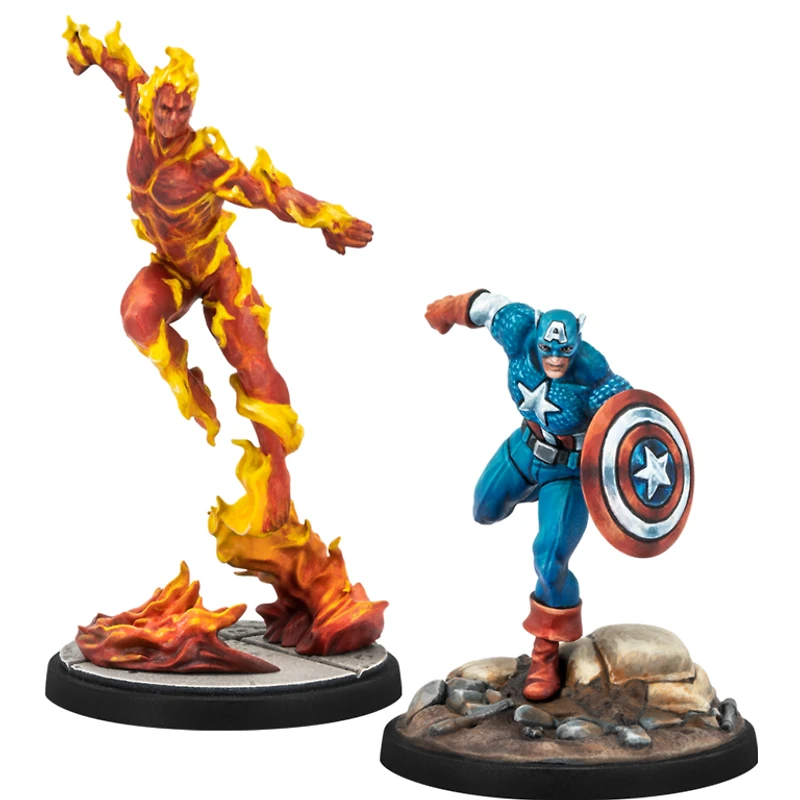 Marvel Crisis Protocol - Captain America and the Original Human Torch 