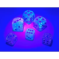 36 dés 6 12mm Gemini vert-rose avec points bleus