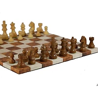 Ensemble d'échecs - Caramel/Cream Leatherette 14"