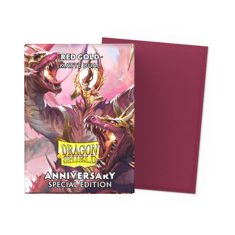 (Dragon Shield) Matte Dual Sleeves - Red Gold Special Anniversary - 10