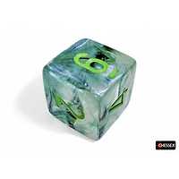 7 dés polyédriques Borealis Luminary kelp avec chiffres verts pâles