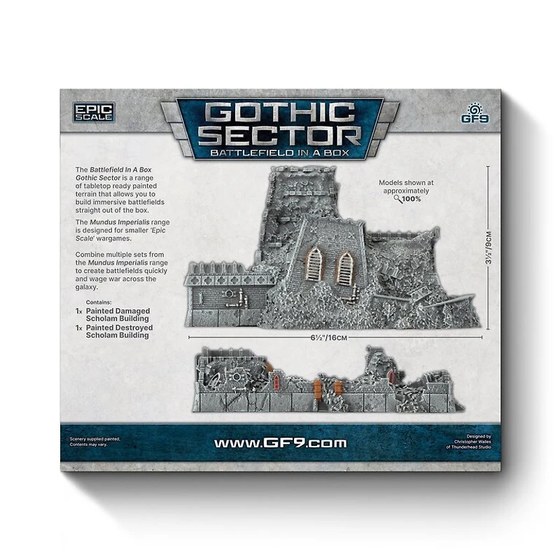 Battlefield in a Box - Gothic Sector - Mundus Imperialis - Scholam - Damaged and Destroyed - 2 Units