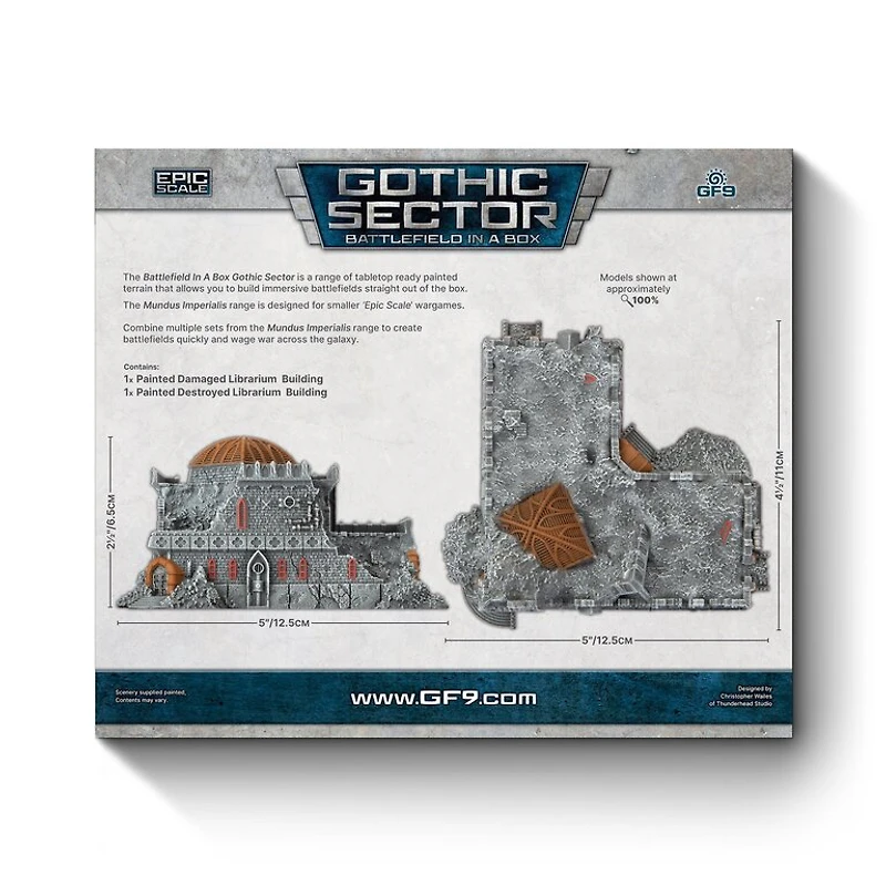 Battlefield in a Box - Gothic Sector - Mundus Imperialis - Librarium - Damaged and Destroyed - 2 Units
