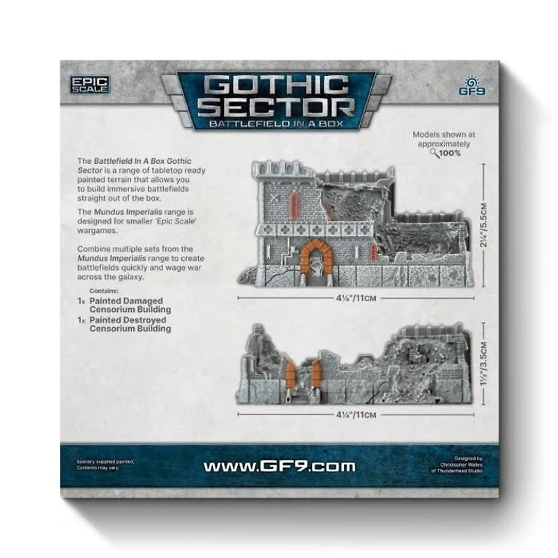Battlefield in a Box - Gothic Sector - Mundus Imperialis - Censorium - Damaged and Destroyed - 2 Units