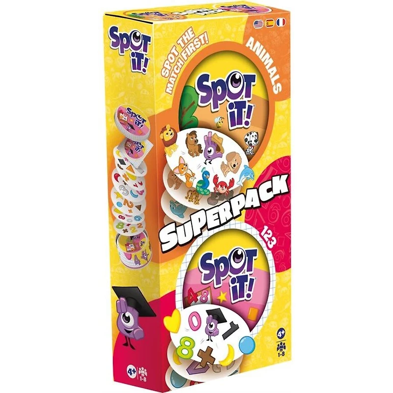 Spot it - Super Pack - Animals et 1,2,3 (Multilingual)