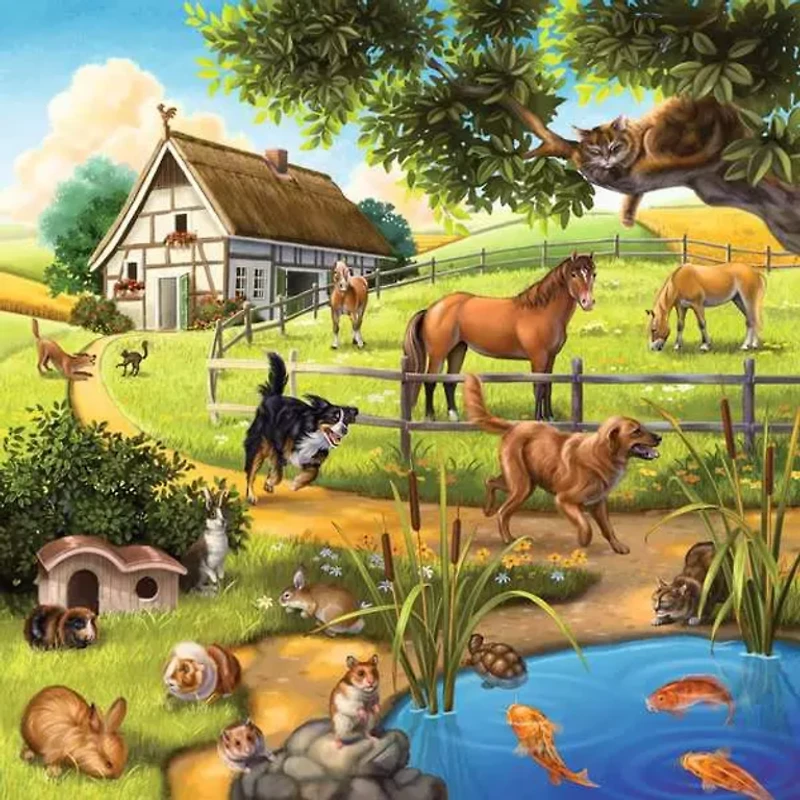 Animaux de la forêt, du zoo et domestiques - 3x49 pièces