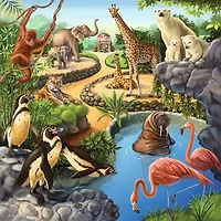 Animaux de la forêt, du zoo et domestiques - 3x49 pièces